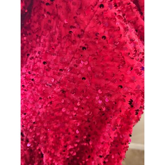 Lavetir One-Shoulder Split Side Long Sequin Dress Pink Size Medium 4-8 - Picture 8 of 14